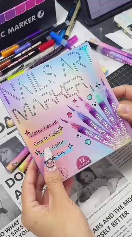 12 Colors Nail Art Pens Set video